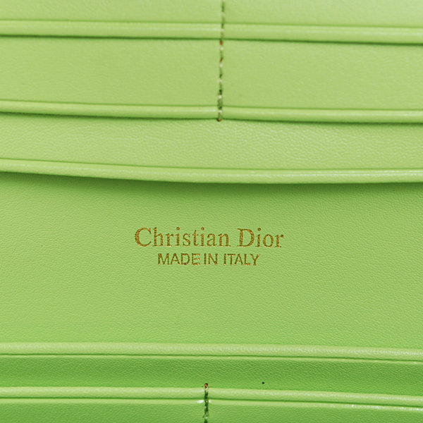 dior bi-fold wallet calfskin 119 green&rosered